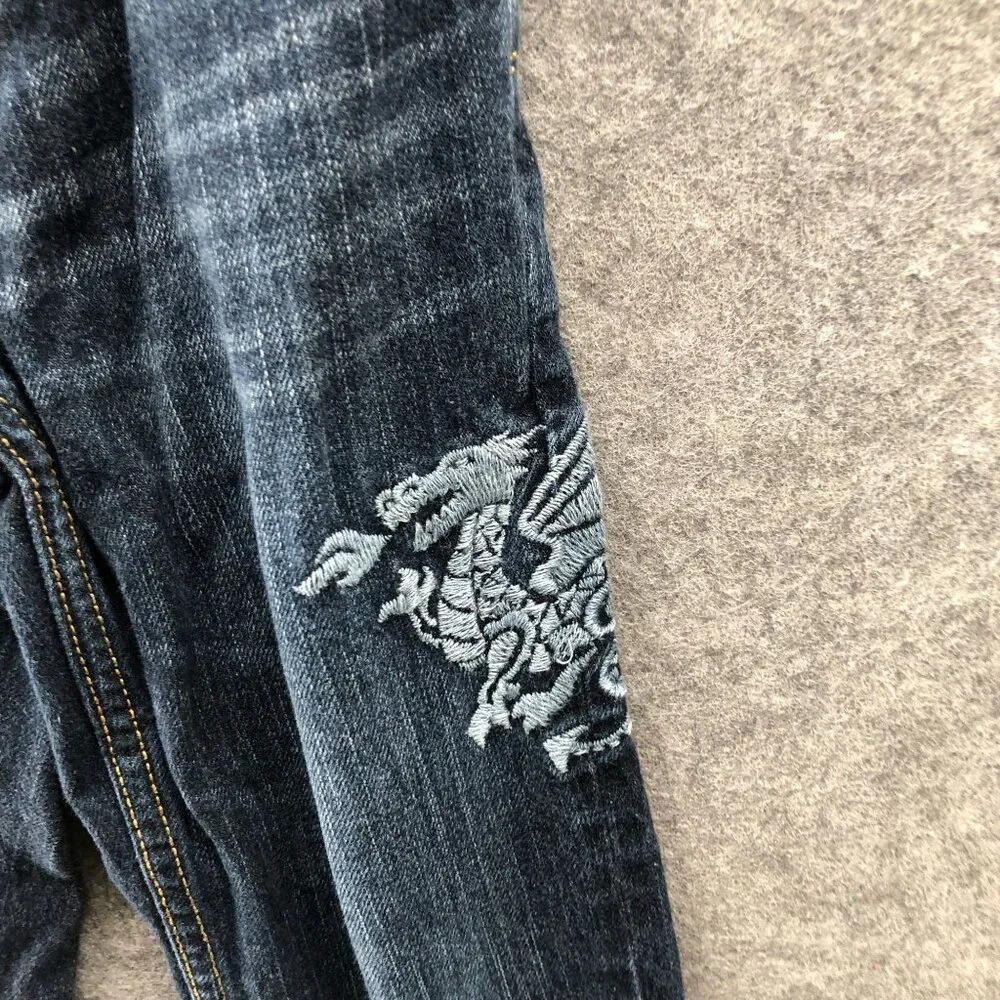 Gap Boys 5T Dragon Embroidered Jeans Dark‎ Wash Blue Straight Leg